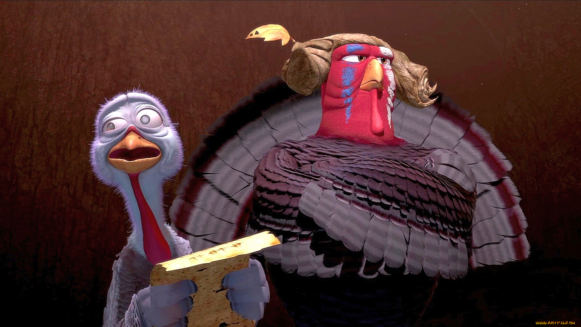мультфильмы, free, birds, лист, индюк, птица, двое