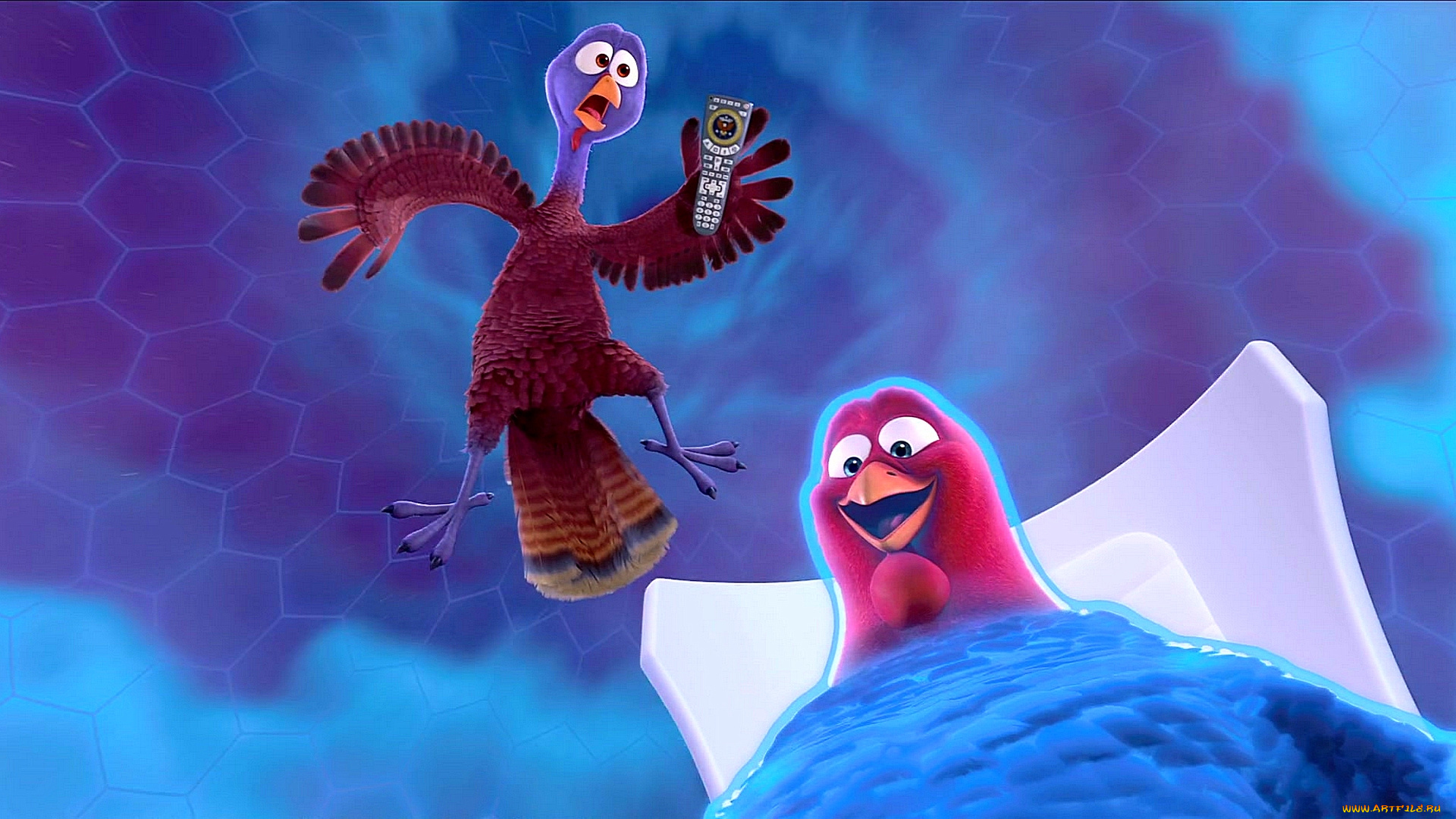 мультфильмы, free, birds, птица, пульт, индюк
