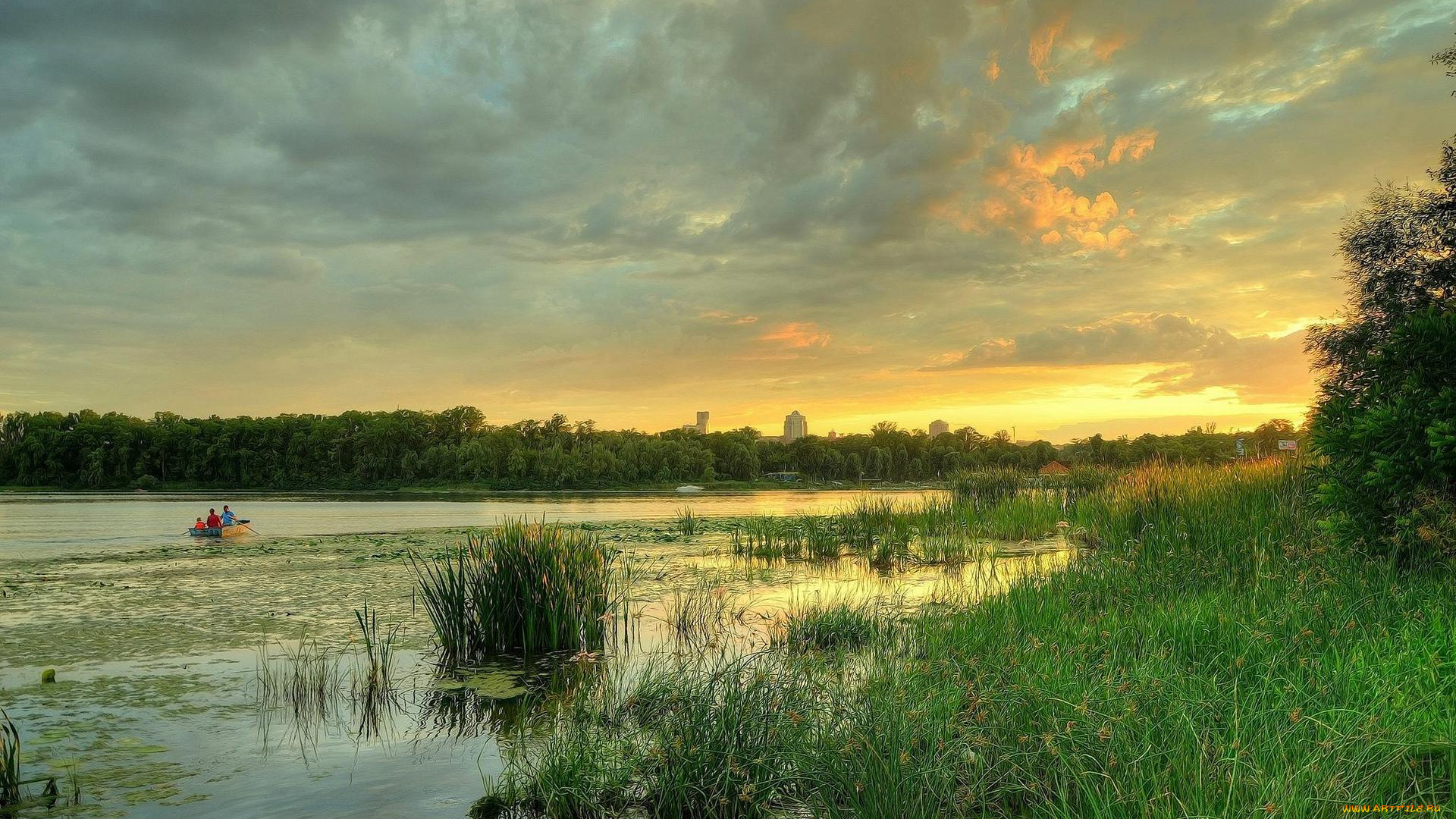 природа, реки, озера, украина, закат, киев, днепр, заводь