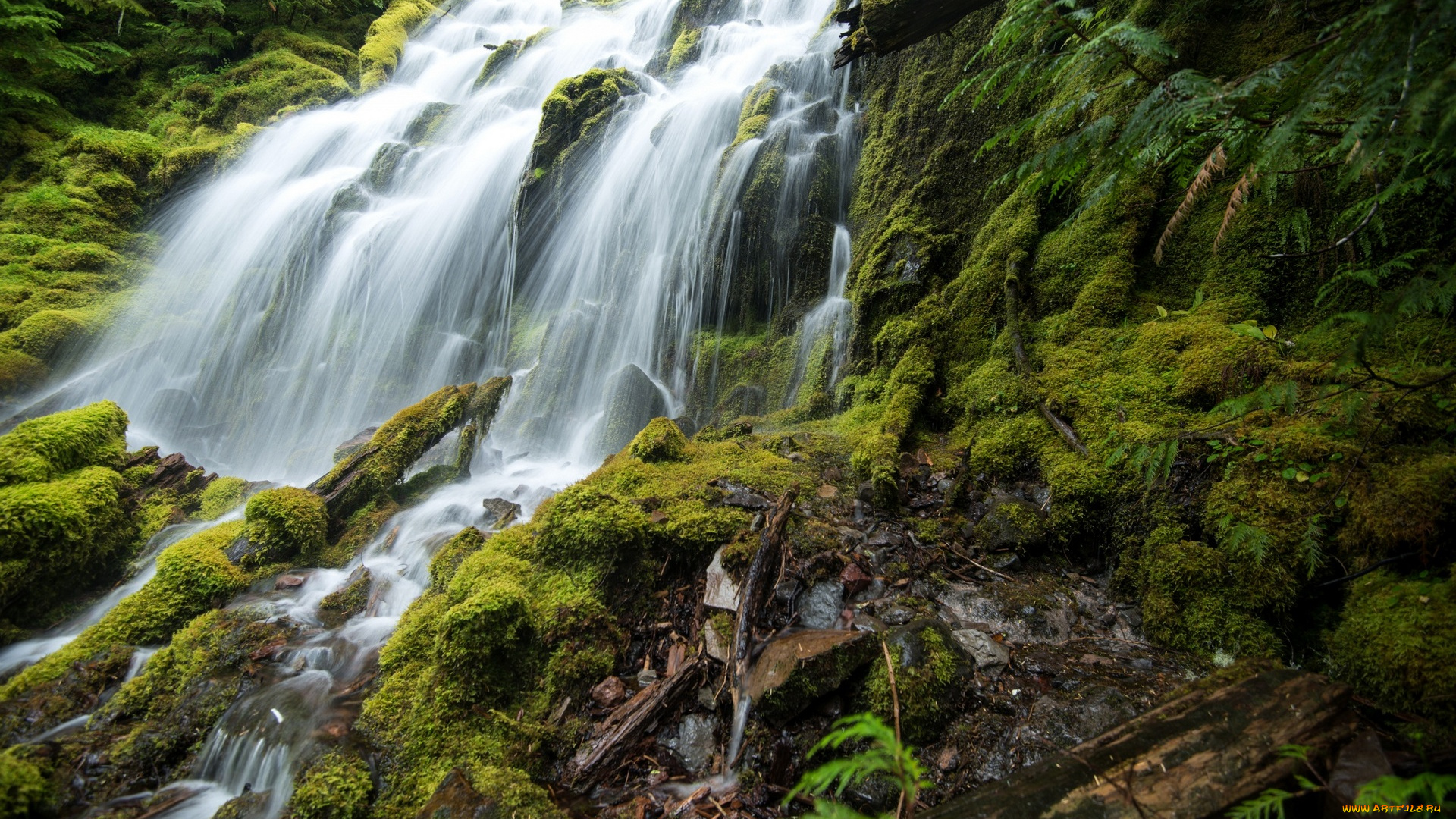 природа, водопады, камни, водоем