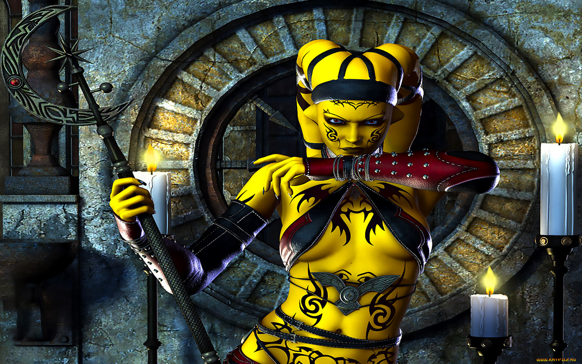 3д, графика, фантазия, , fantasy, взгляд, девушка, фон