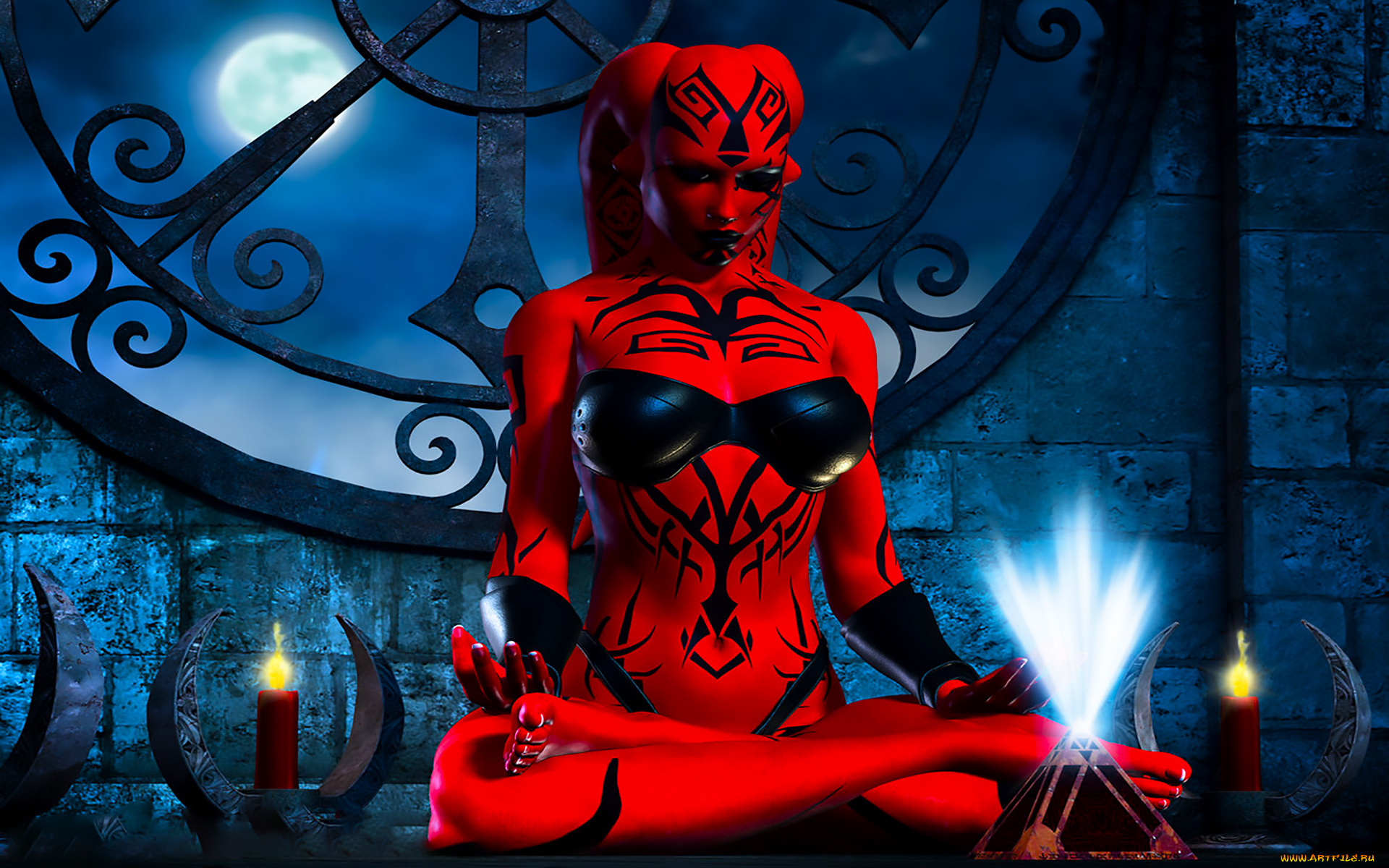 3д, графика, существа, , creatures, фон, взгляд, девушка