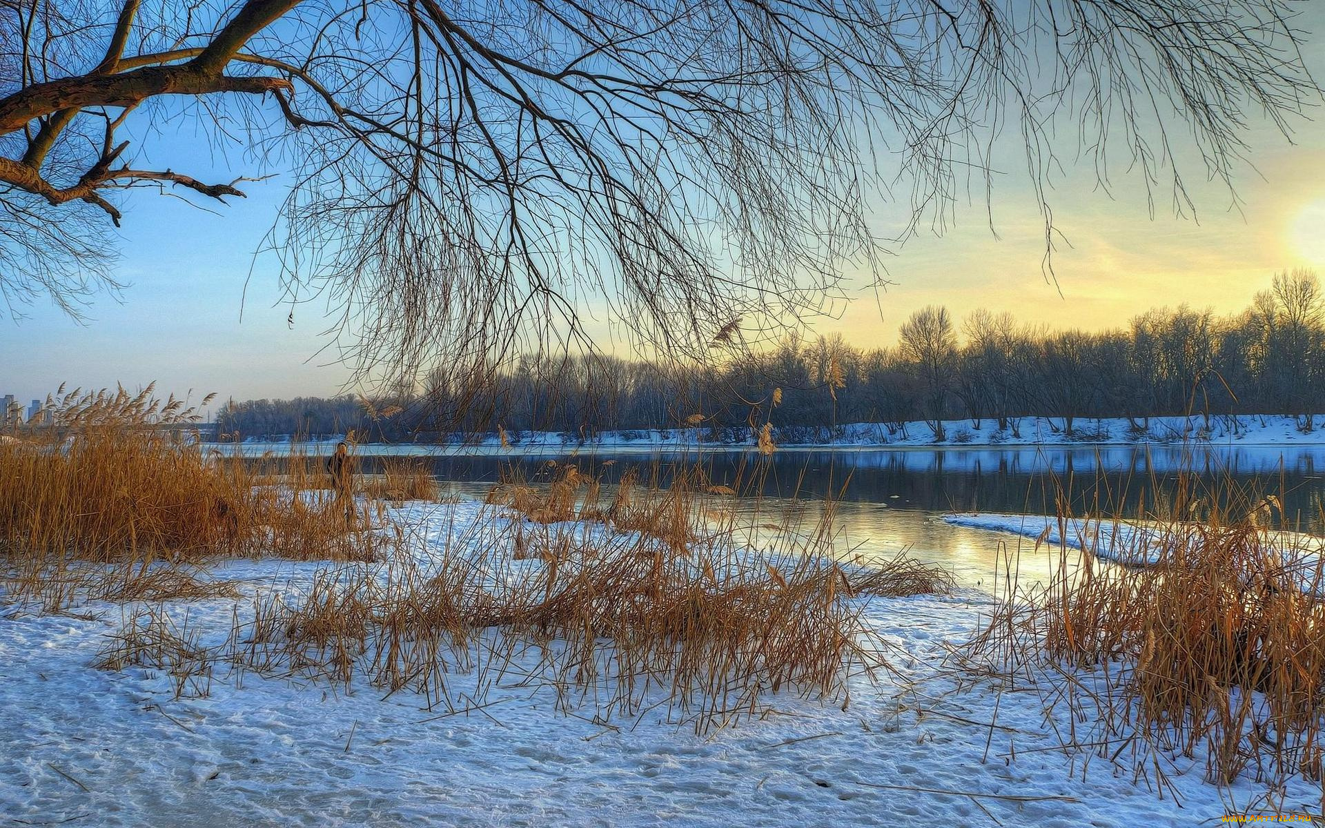 природа, реки, озера, украина, закат, киев, днепр, заводь