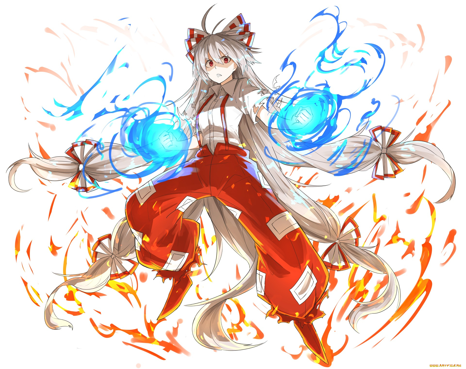 аниме, touhou, взгляд, девушка, фон