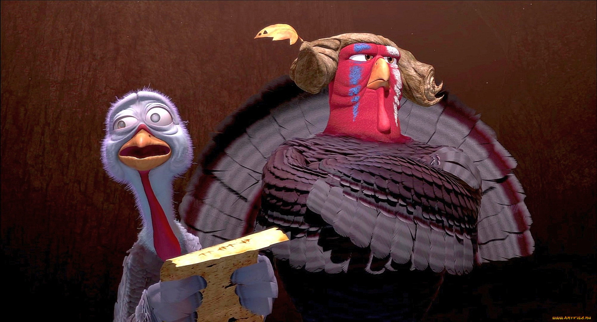 мультфильмы, free, birds, лист, индюк, птица, двое