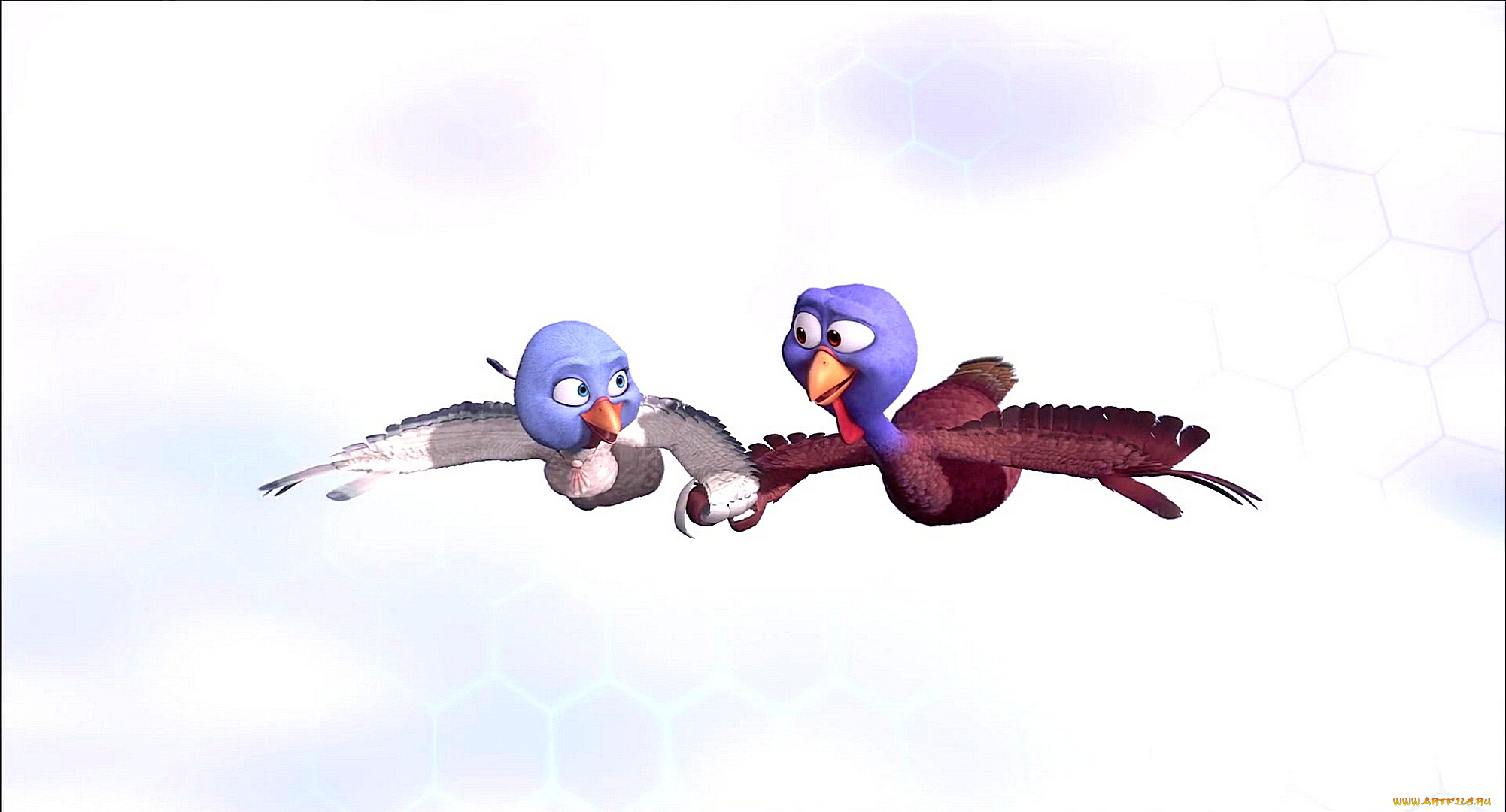 мультфильмы, free, birds, полет, двое, индюк, птица