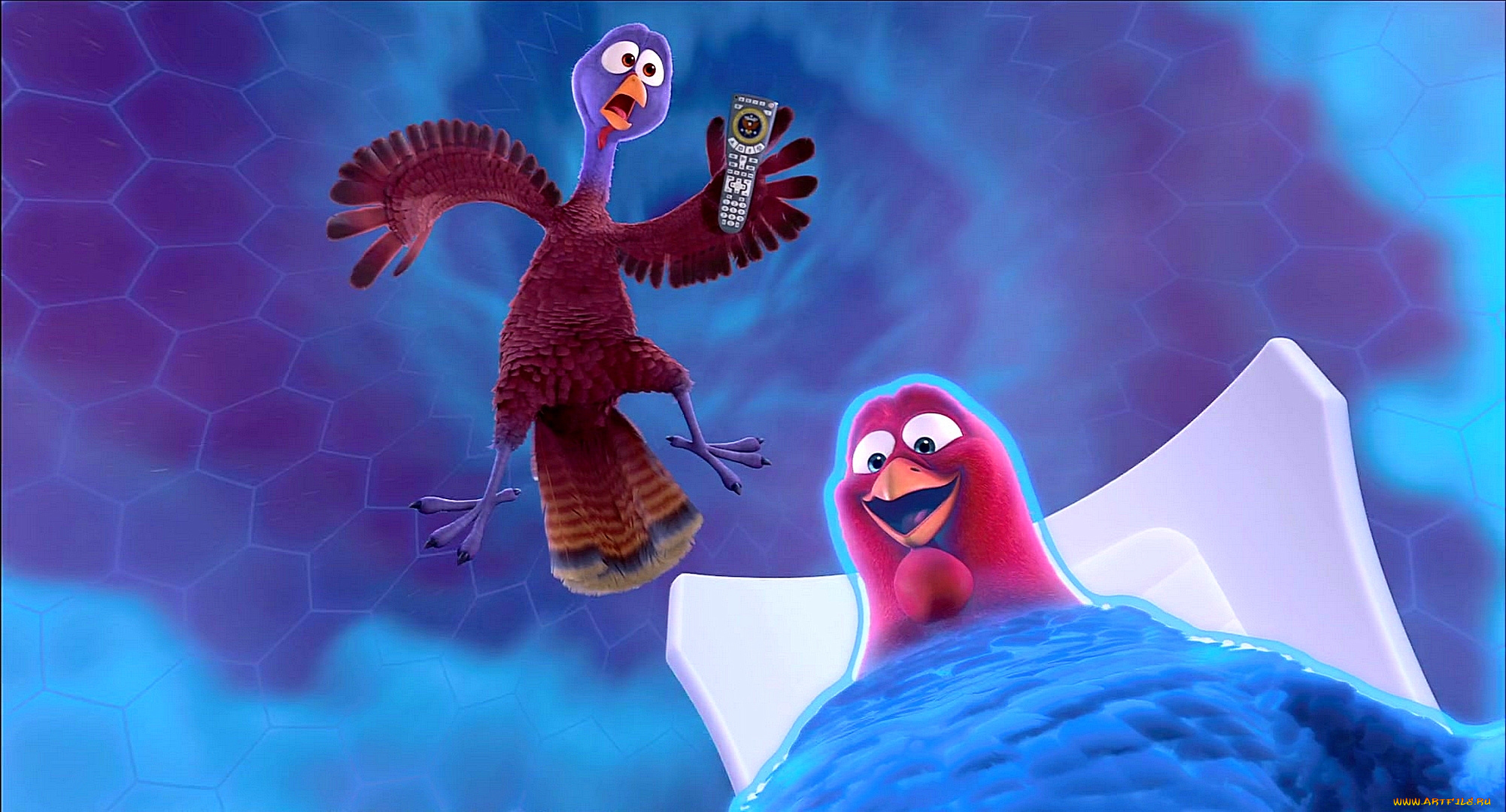 мультфильмы, free, birds, птица, пульт, индюк