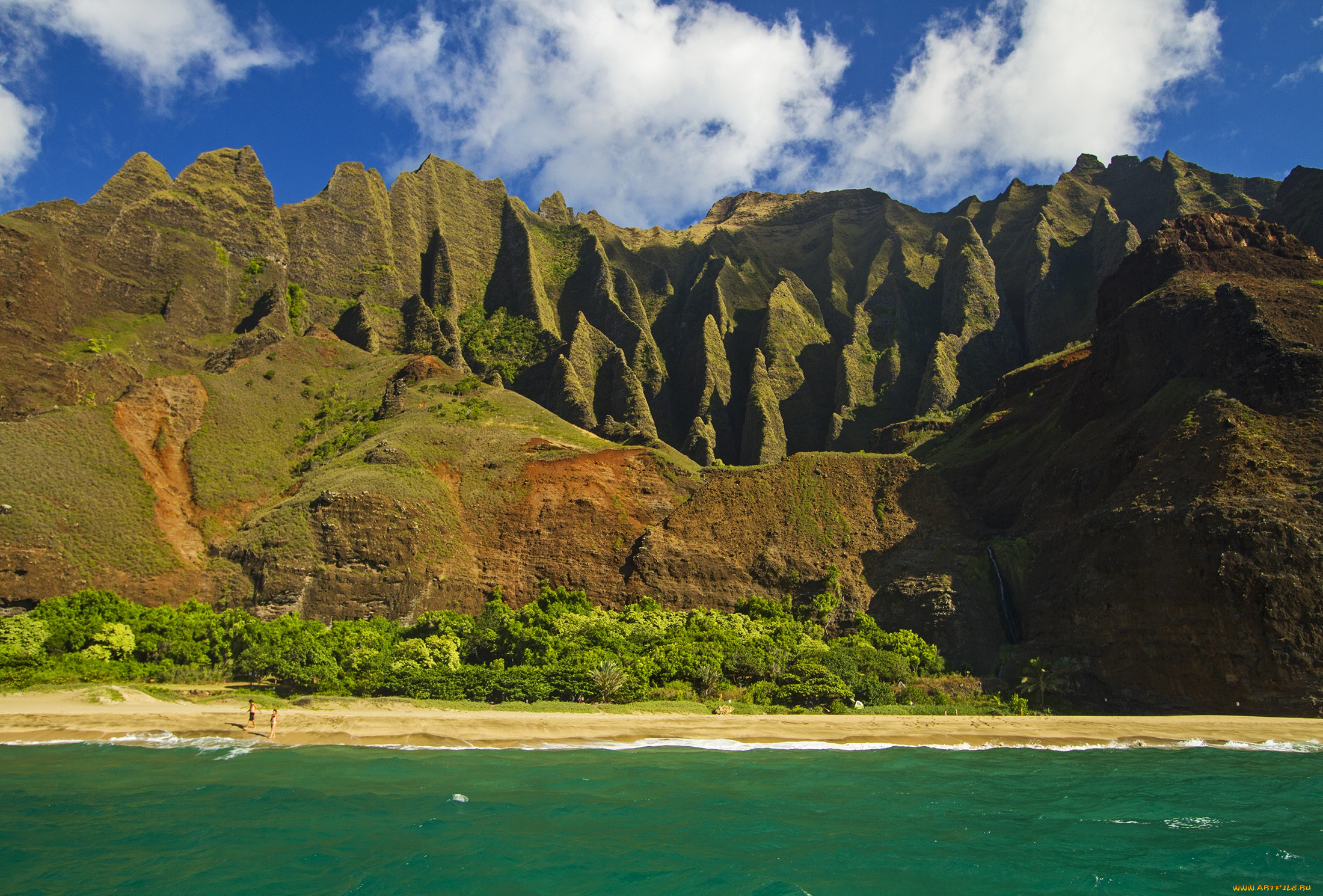 природа, горы, море, небо, берег