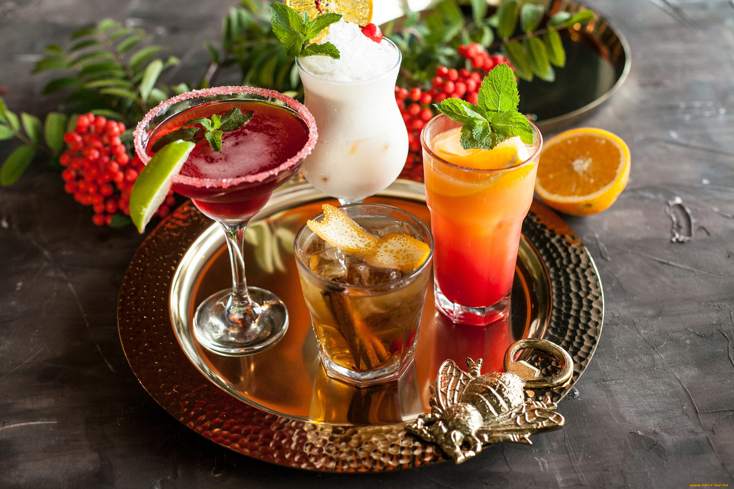 еда, напитки, , коктейль, рябина, цитрус, коктейли, лайм, мята