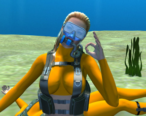 Картинка 3д+графика фантазия+ fantasy море оружие фон взгляд девушки