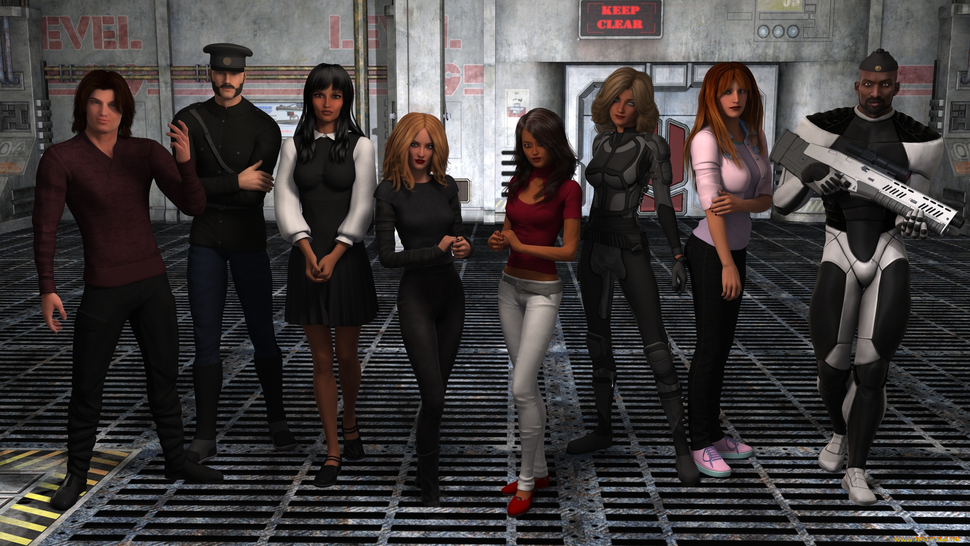 3д, графика, фантазия, , fantasy, фон, взгляд, девушки