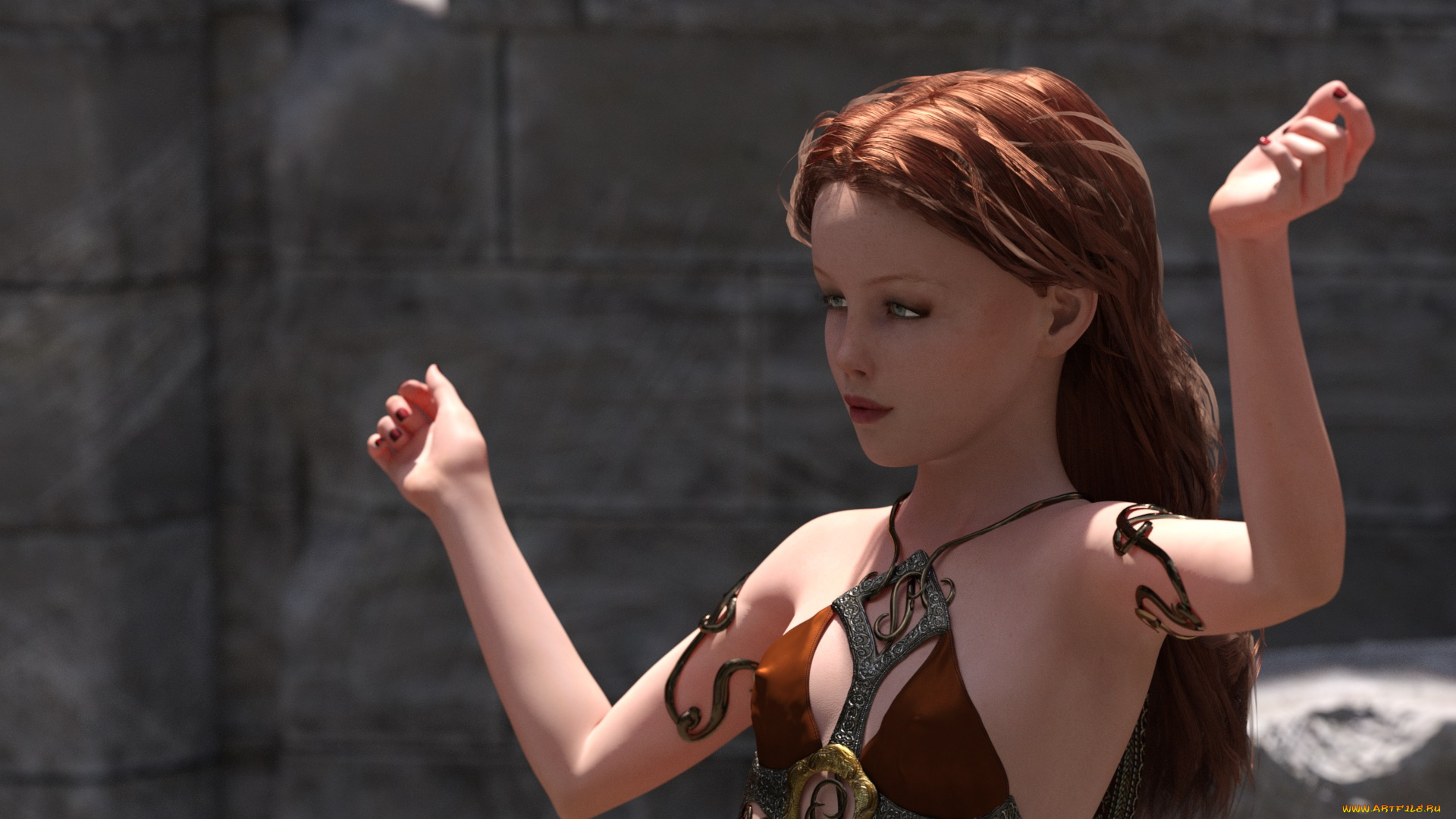 3д, графика, портрет, , portraits, взгляд, девушка, фон