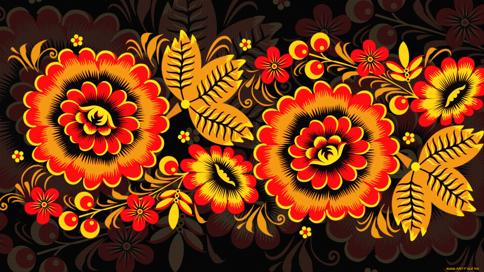 векторная, графика, цветы, , flowers, хохломская, роспись, хохлома, иван, иваныч, русская, арт, фон, стиль, узор, цветы, madeinkipish