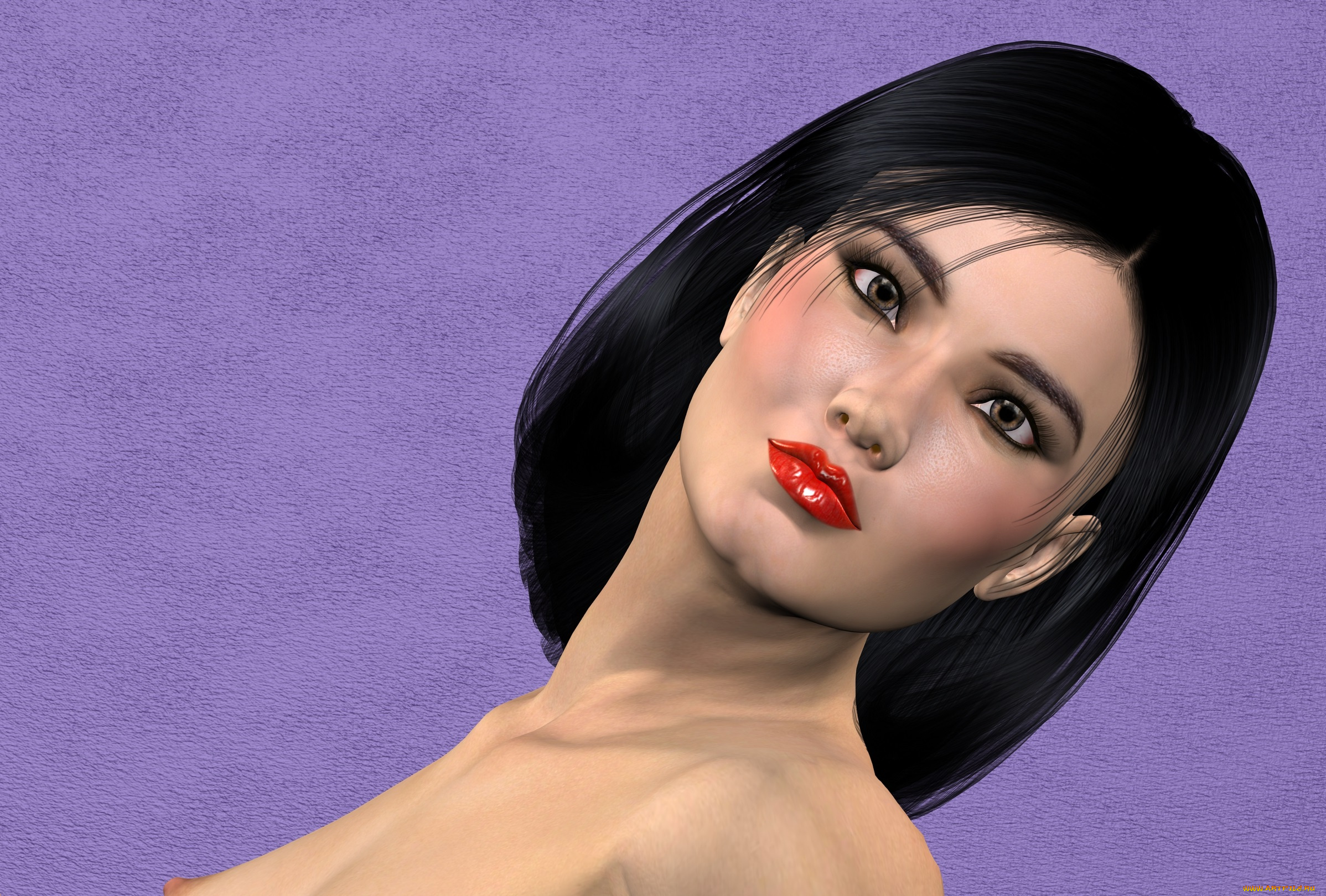 3д, графика, портрет, , portraits, фон, взгляд, девушка