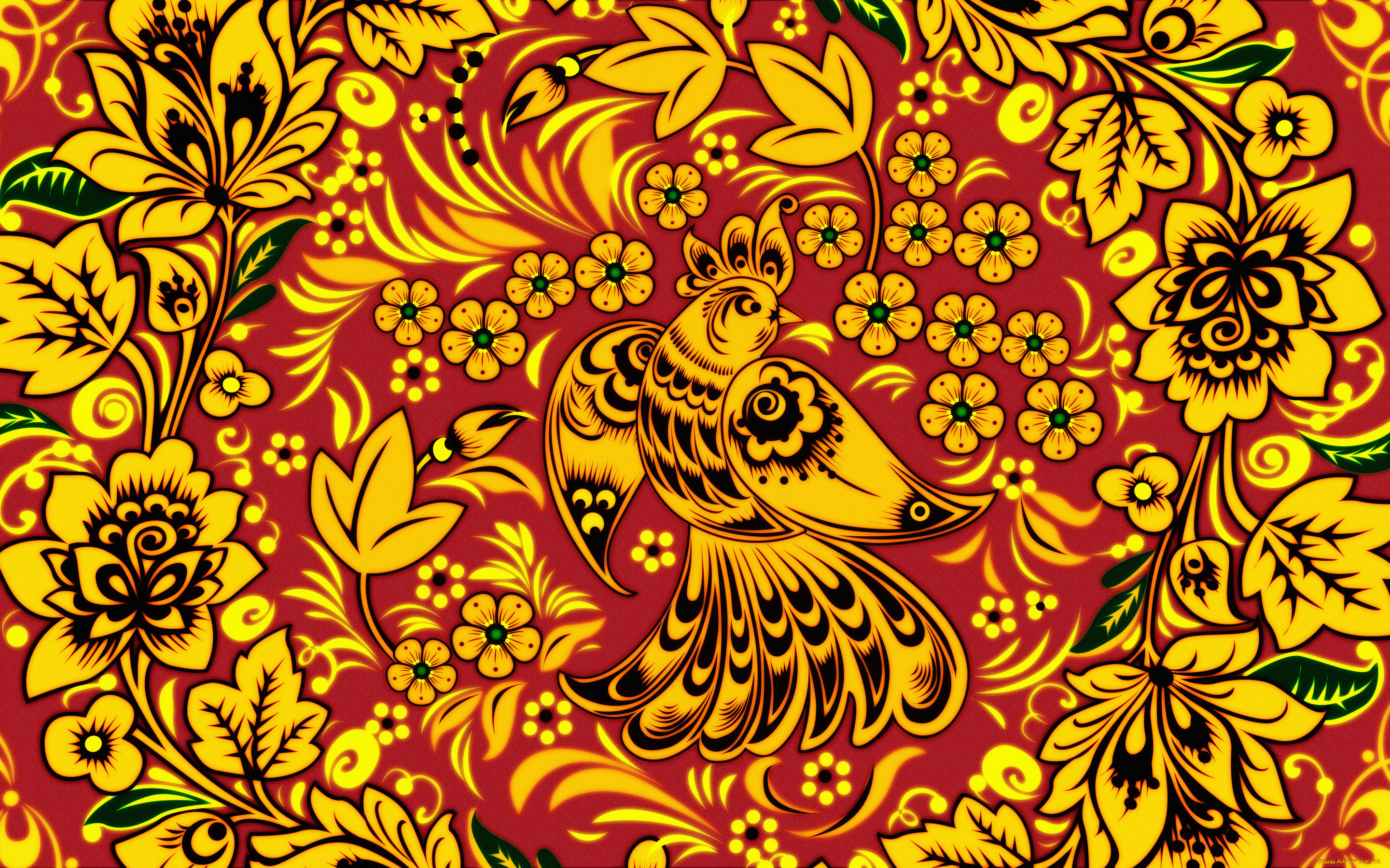 векторная, графика, птицы, , птицы, madeinkipish, птица, цветы, хохлома, арт, роспись, хохломская, русская, стиль, иван, иваныч