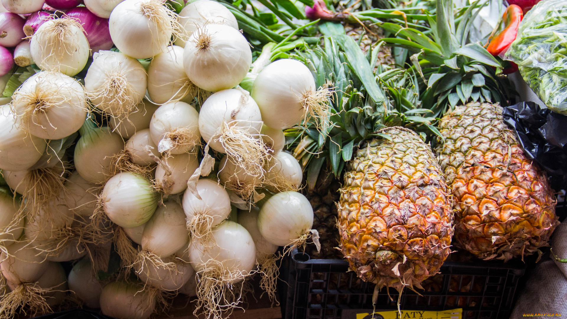 еда, фрукты, и, овощи, вместе, снедь