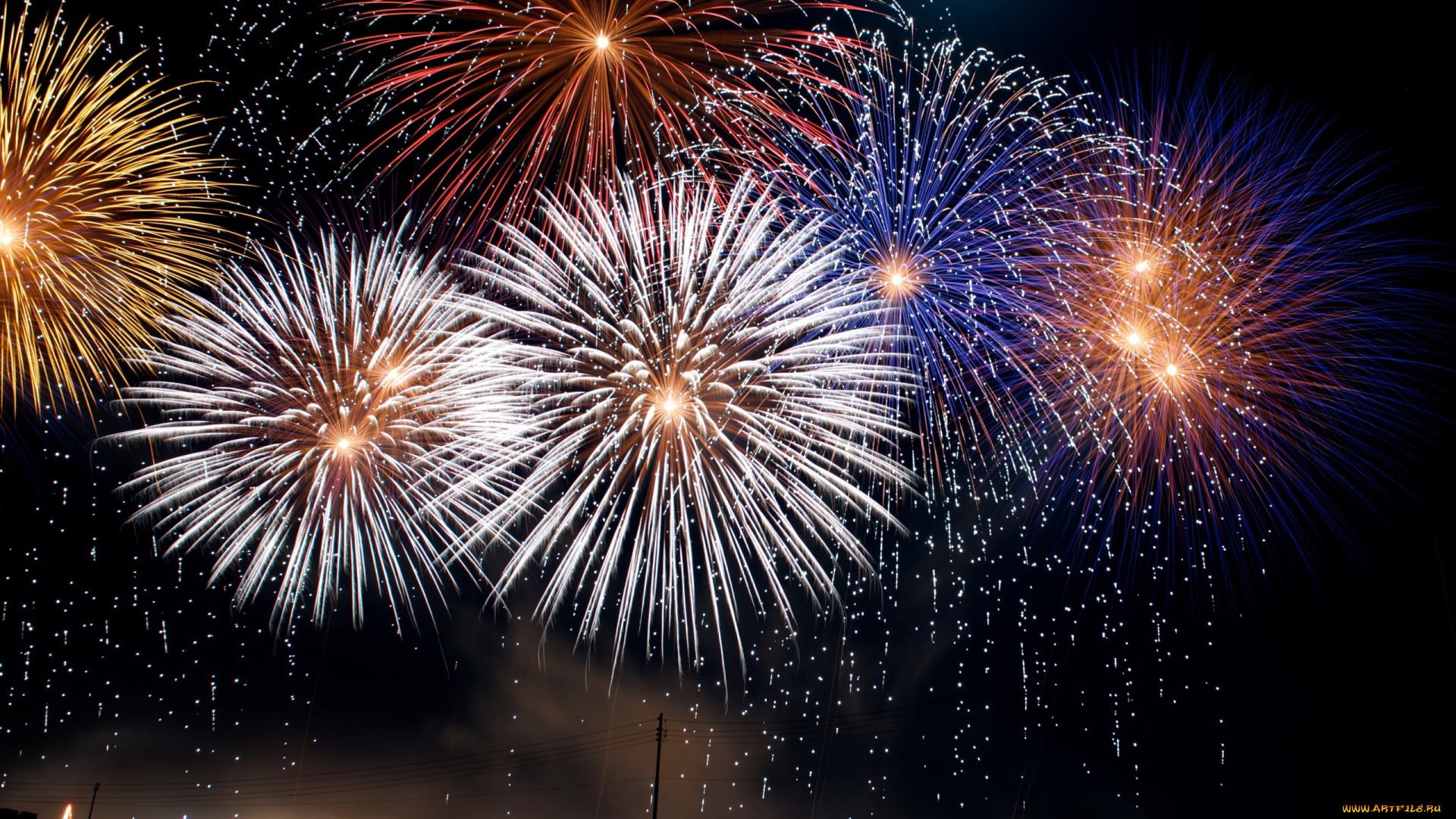 разное, салюты, , фейерверки, небо, салют, ночь