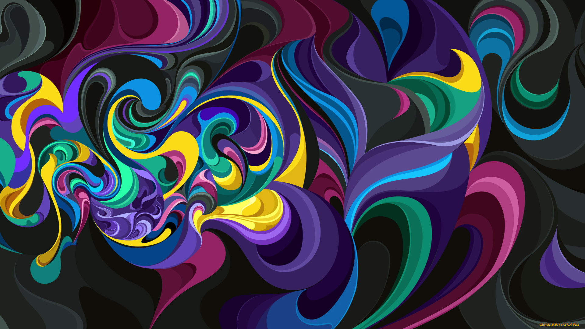 рисованное, абстракция, смешение, цвета