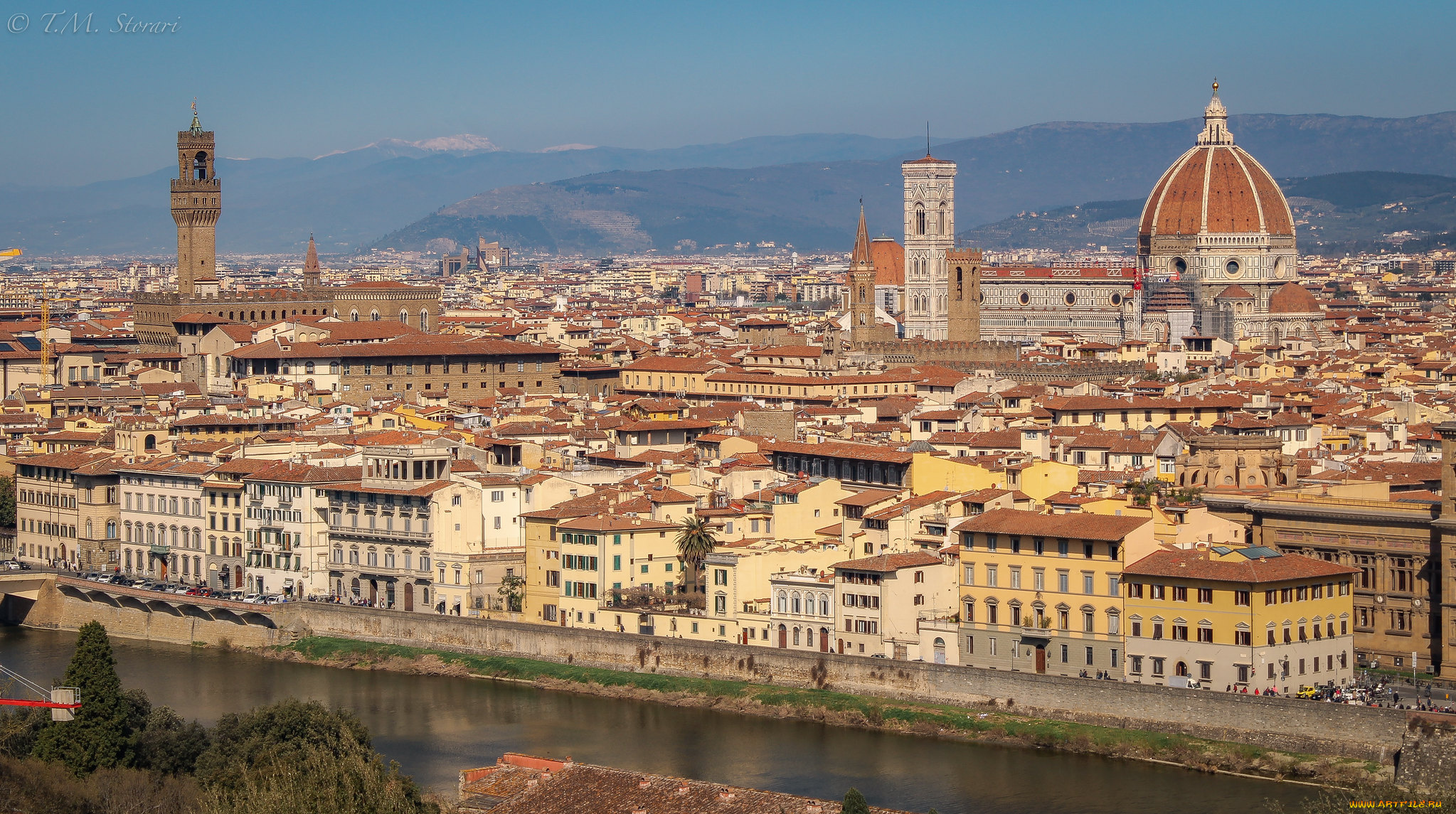 города, флоренция, , италия, простор