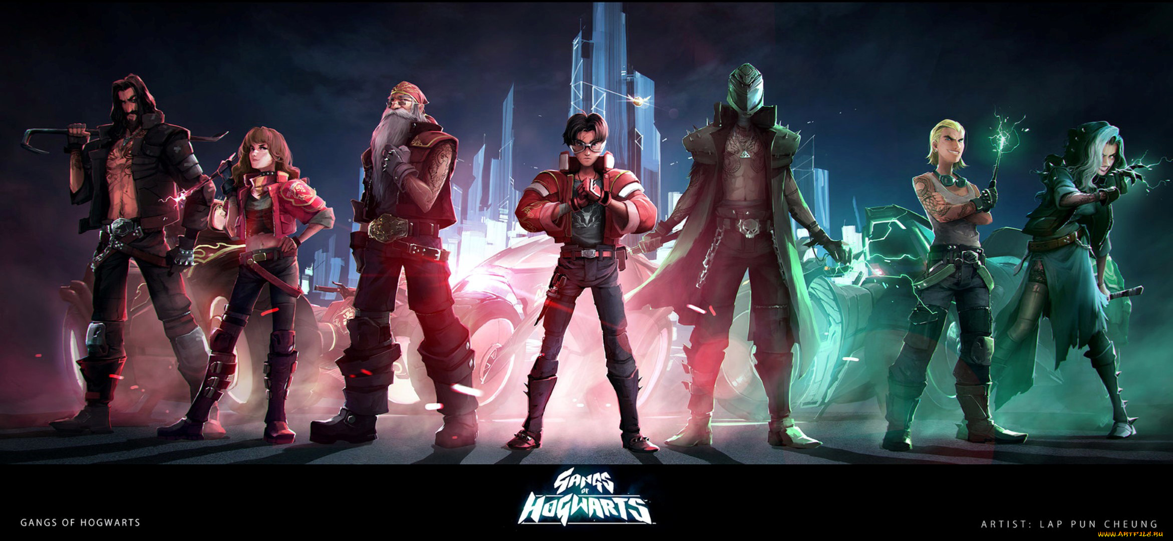 рисованное, кино, дамблдор, гермиона, грейнджер, сириус, блэк, мотоциклы, драко, малфой, беллатриса, лестрейндж, гарри, потер, здания, воландеморт