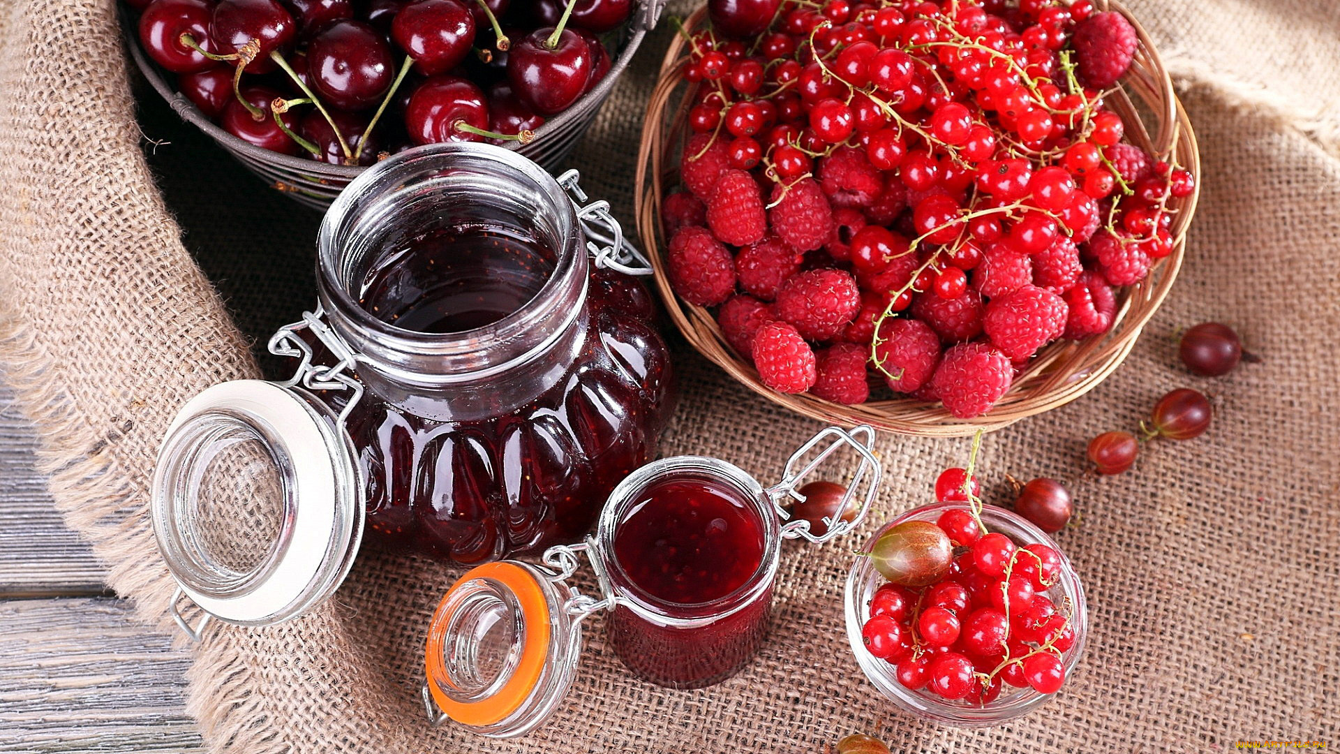 еда, мёд, , варенье, , повидло, , джем, варенье, ягодное, черешня, малина, смородина