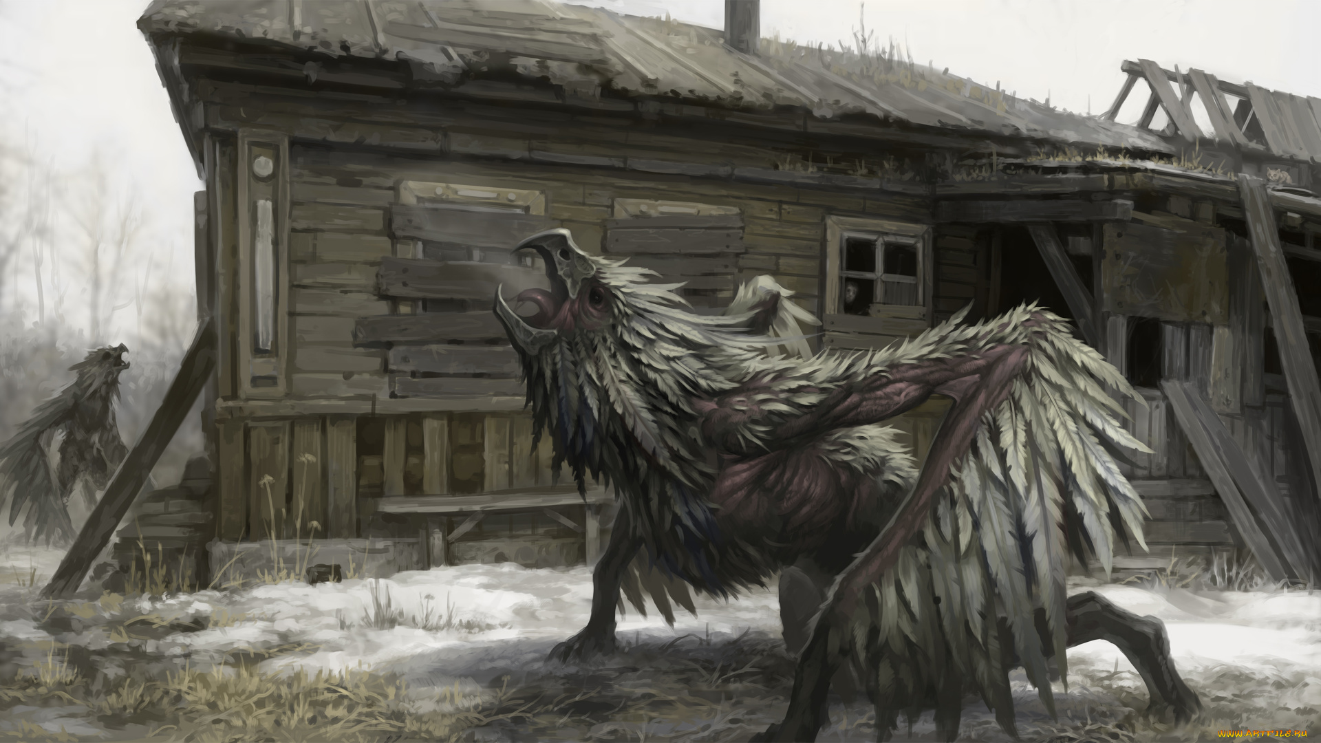 фэнтези, существа, существо, фон, дом