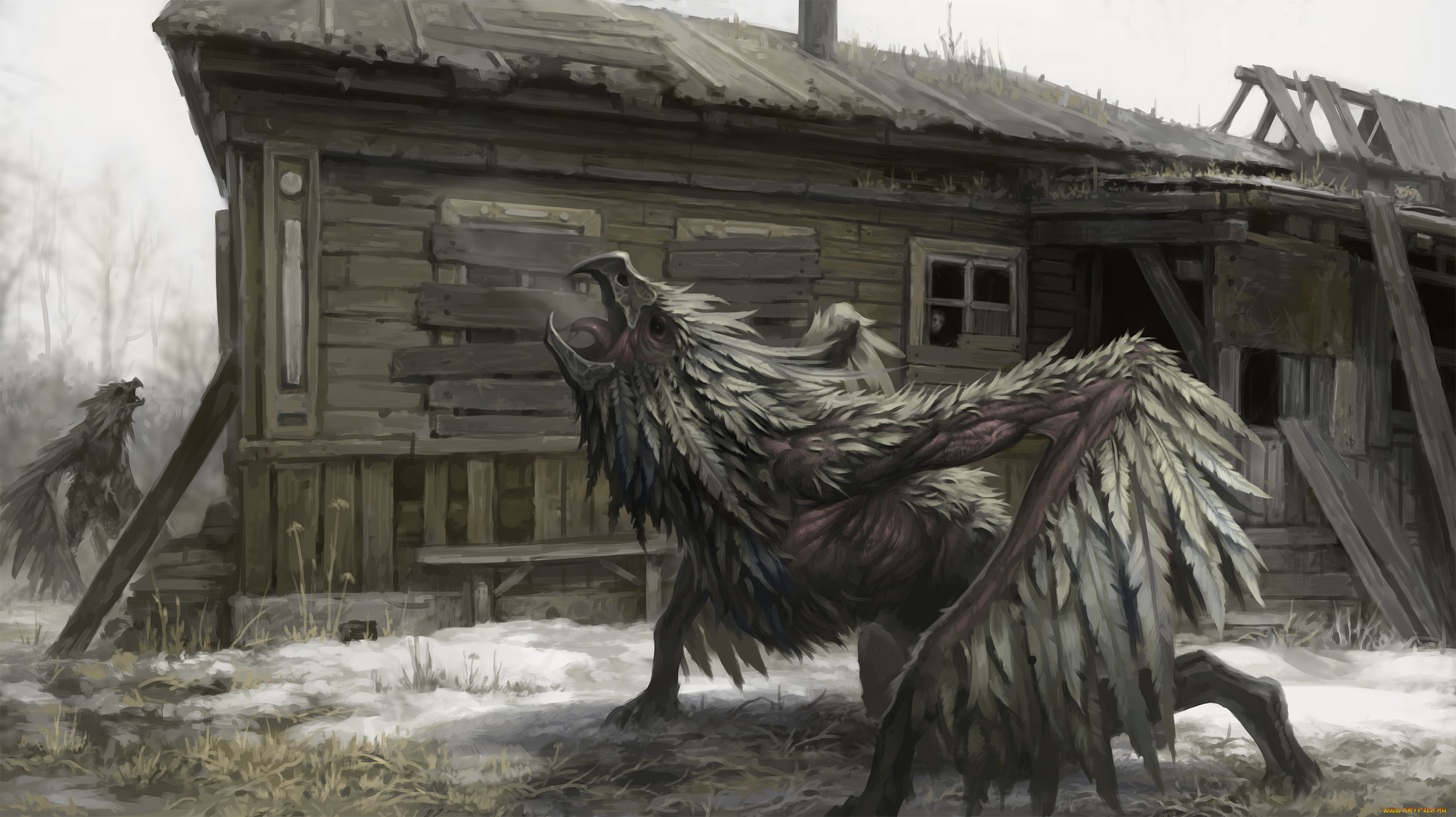фэнтези, существа, существо, фон, дом