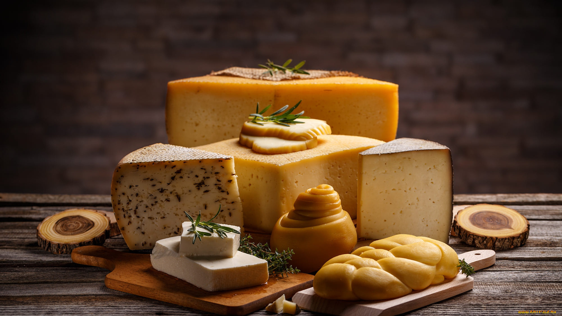 еда, сырные, изделия, зелень, доски, сыр, куски, много, нарезка, сыры, ассорти, разделочная, доска, твердый, разные, сорта