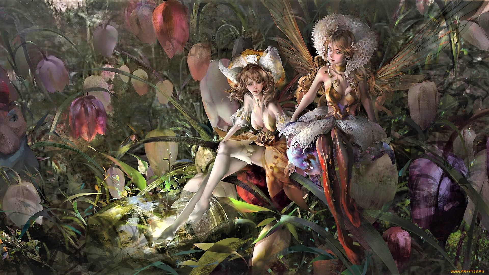 фэнтези, феи, цветы, сад