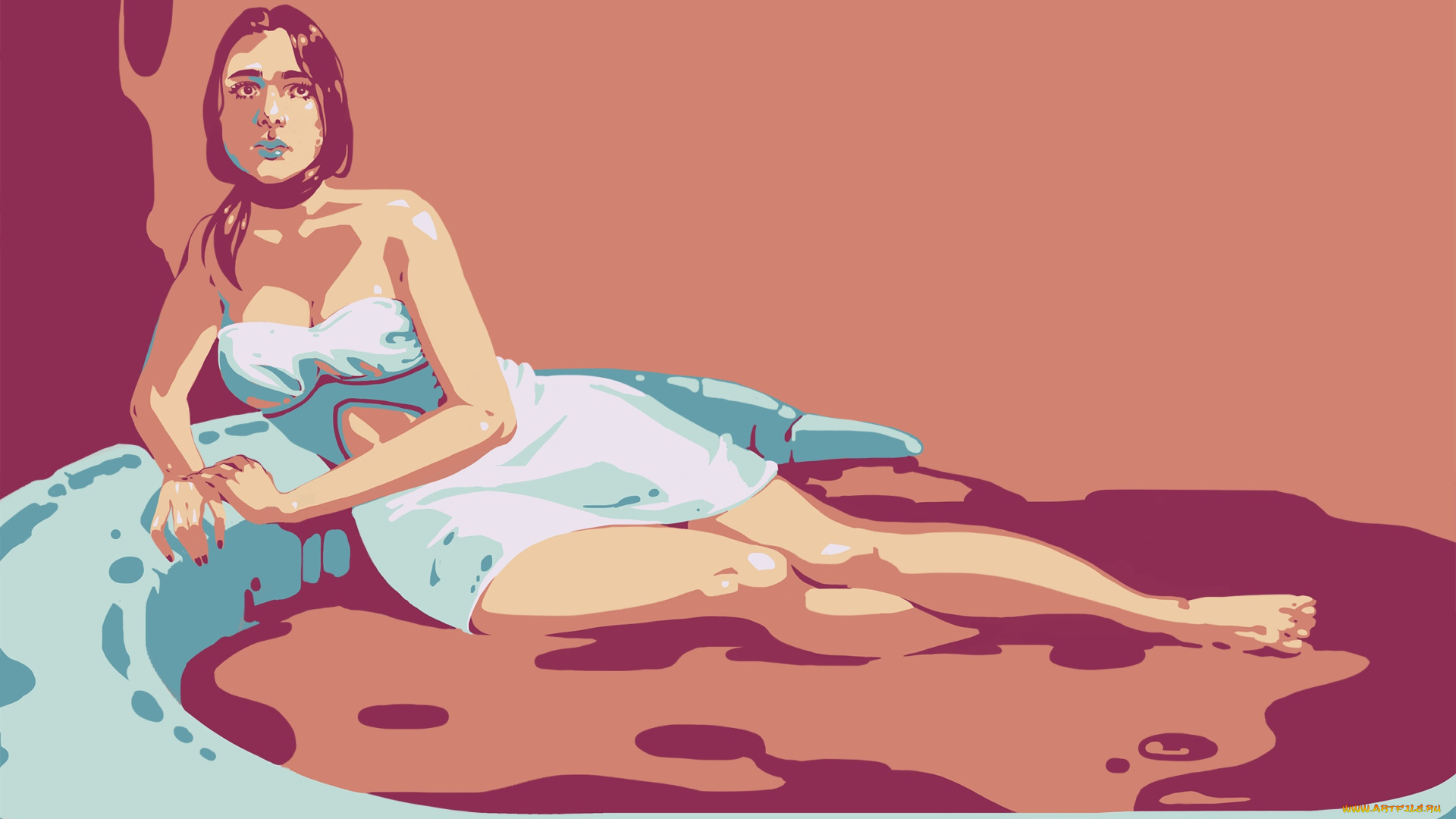 векторная, графика, девушки, , girls, девушка