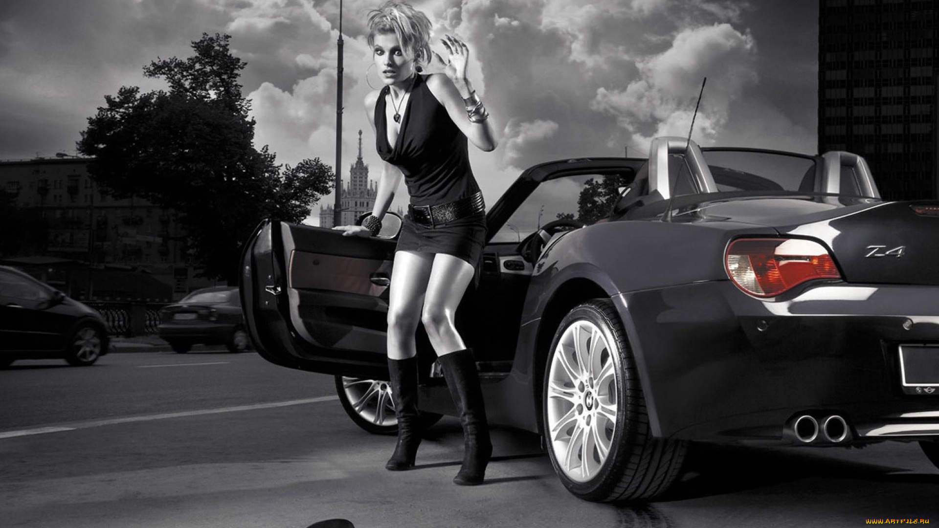 юмор, и, приколы, девушка, машина, дорога, полицейский, фуражка, жезл