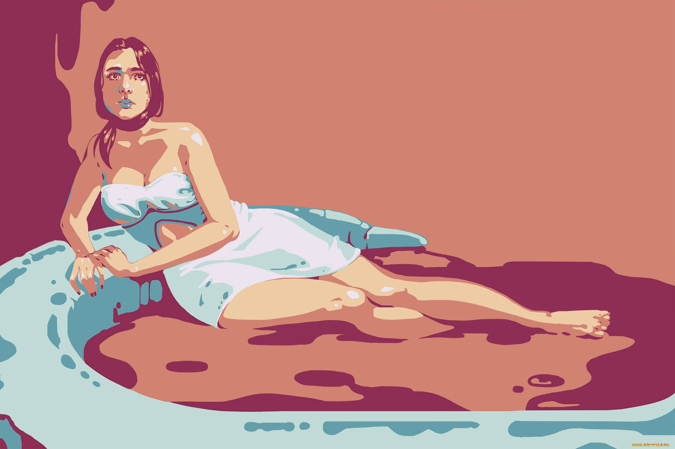 векторная, графика, девушки, , girls, девушка