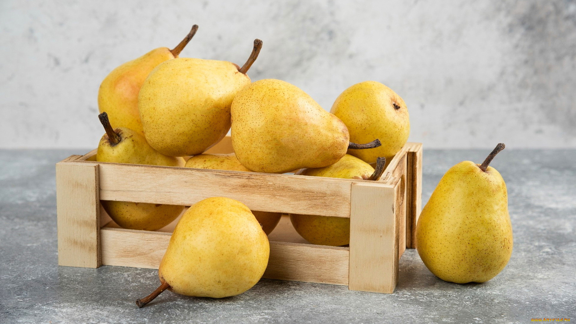 еда, груши, желтые, спелые