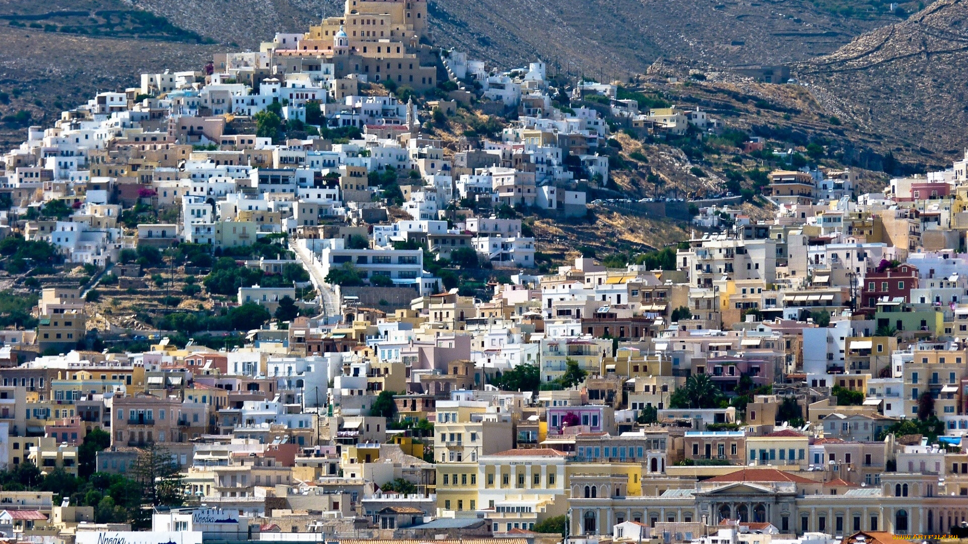 ermoupoli, greece, города, -, панорамы