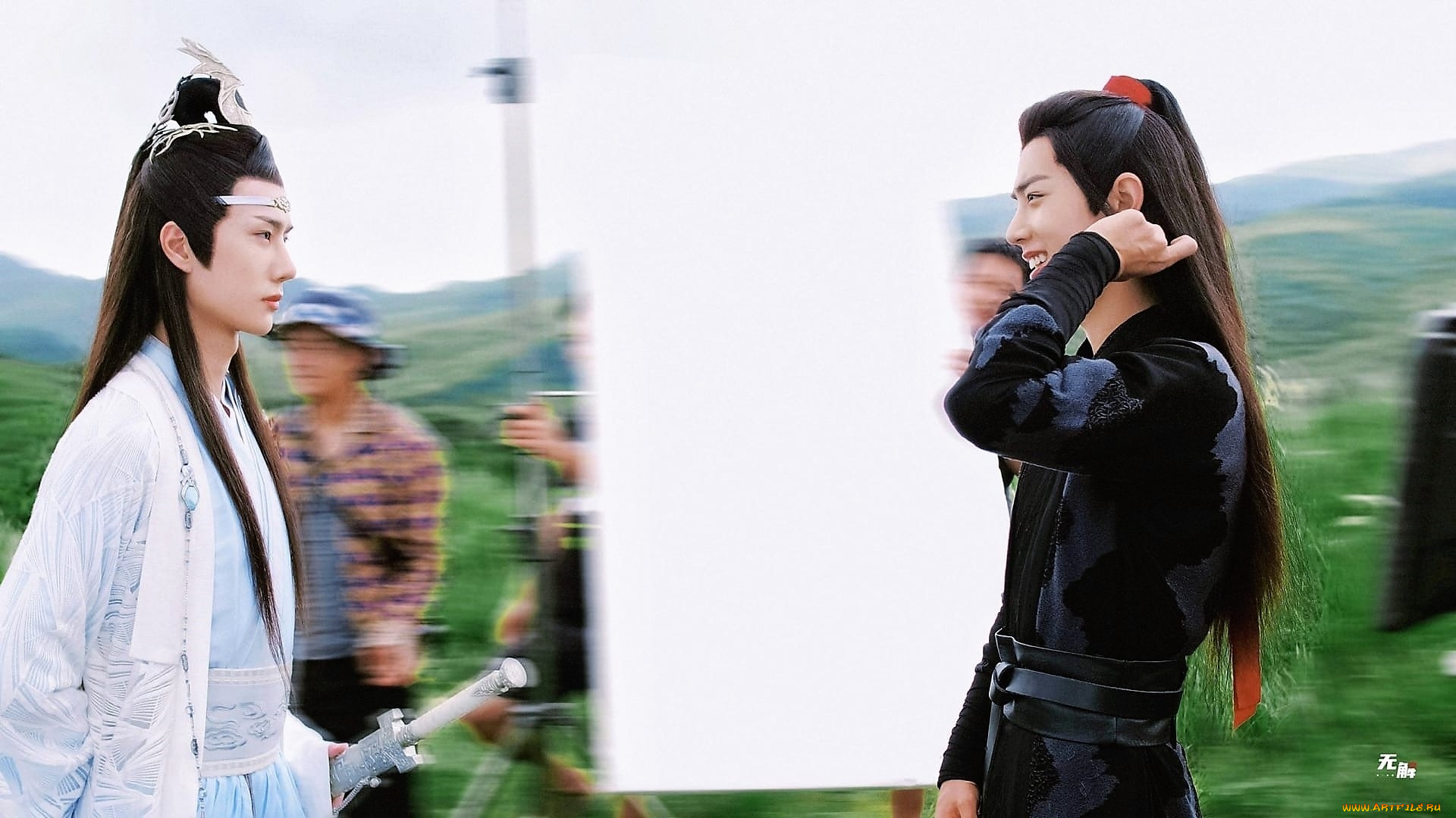 разное, знаменитости, ван, ибо, сяо, чжань, костюмы, съемки, стафф