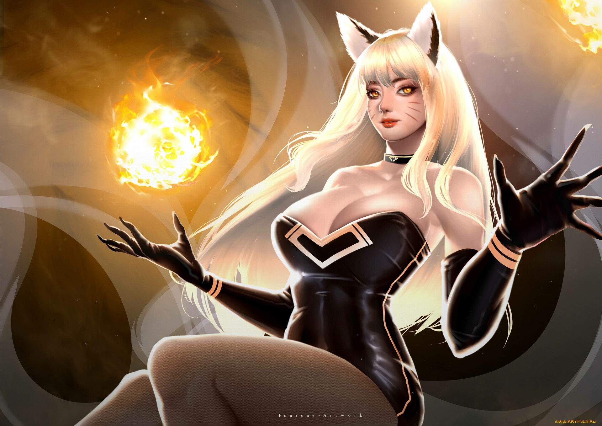 видео, игры, league, of, legends, ahri, магия
