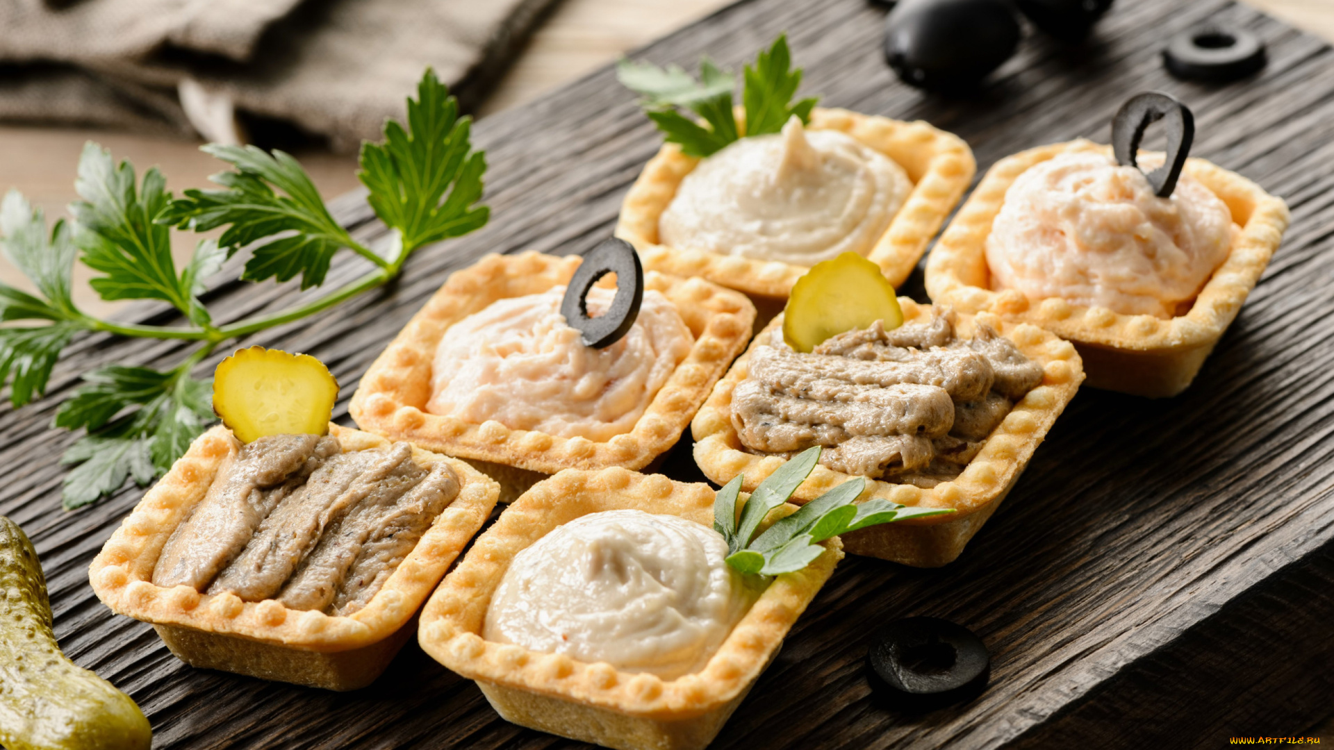 еда, бутерброды, , гамбургеры, , канапе, петрушка, корзиночки, паштет, маслины