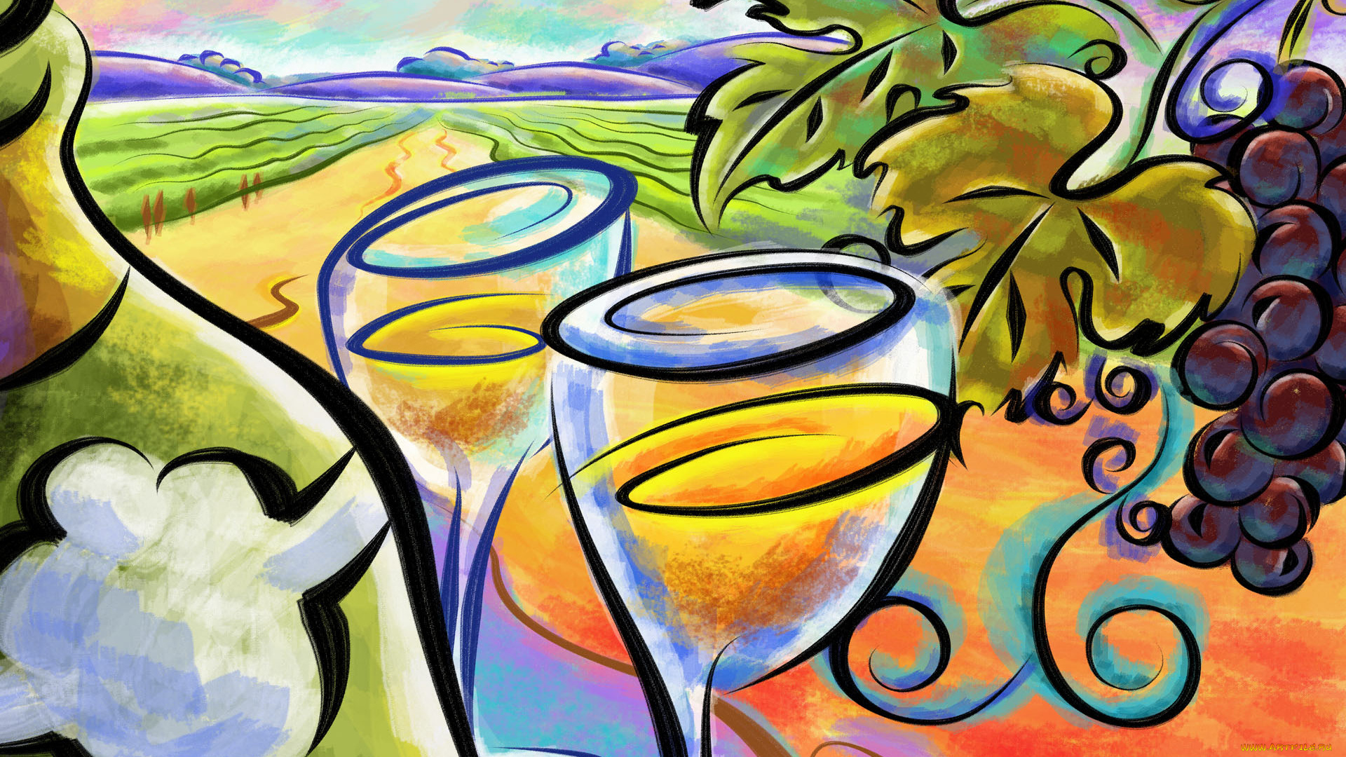 рисованные, еда