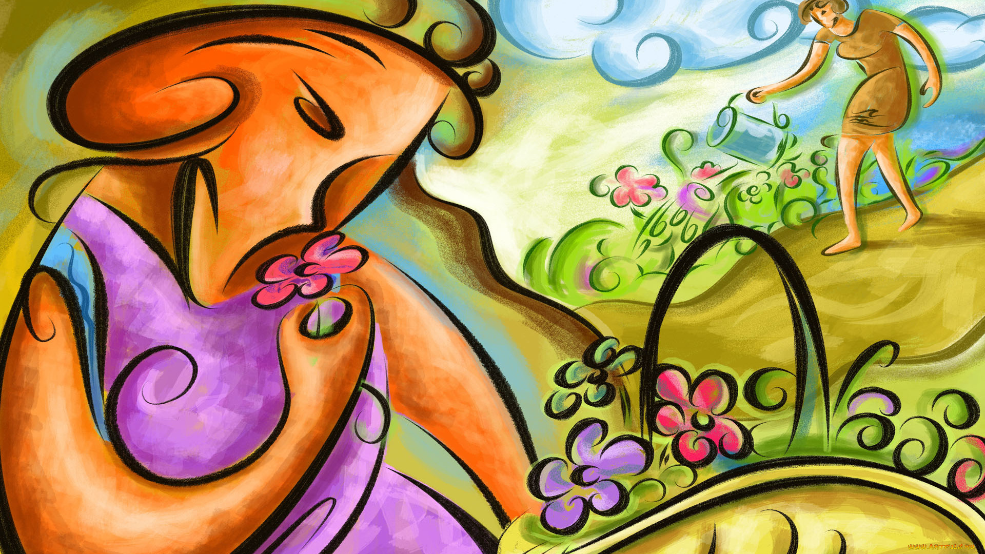 рисованные, люди