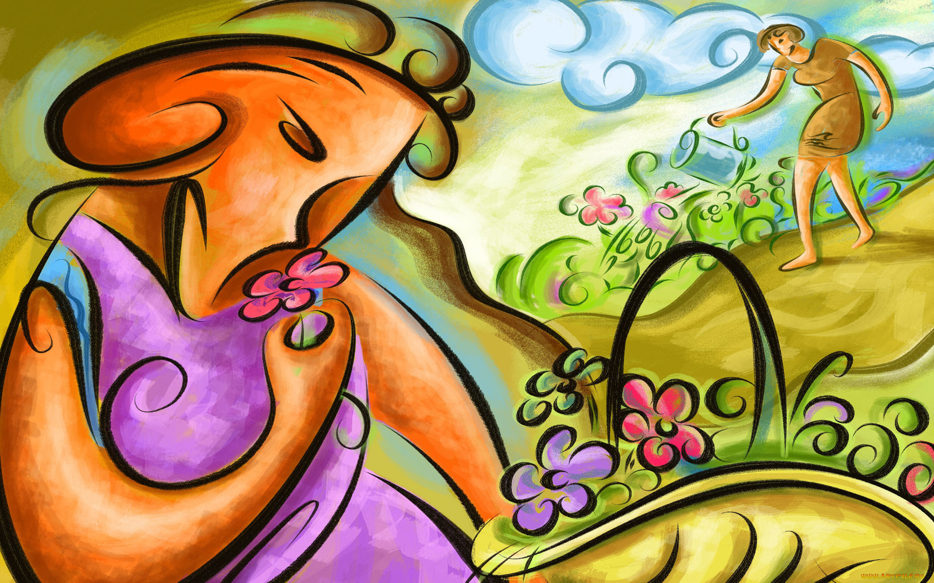 рисованные, люди