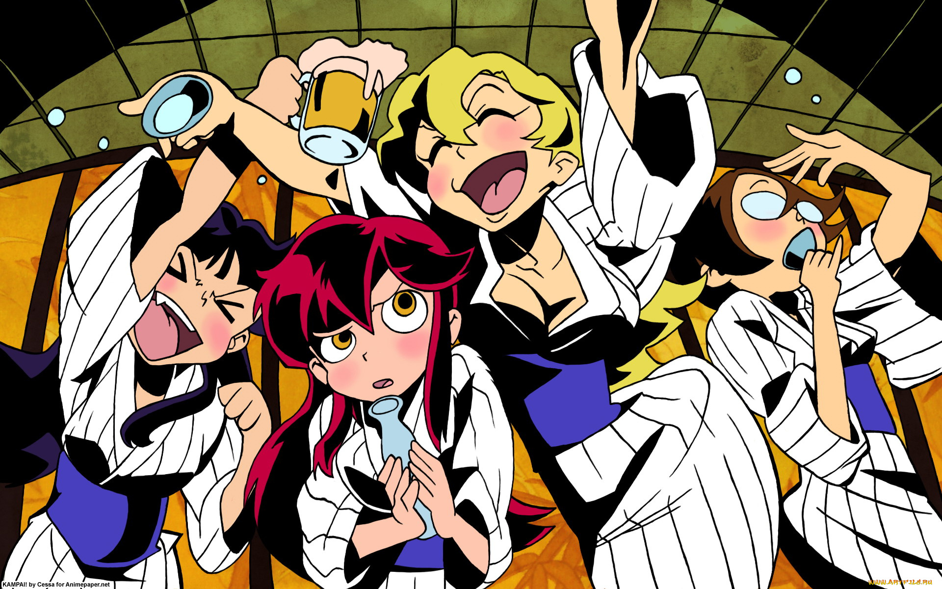 аниме, tengen, toppa, gurren, lagann, yoko, littner, kiyal, kinon, kiyoh