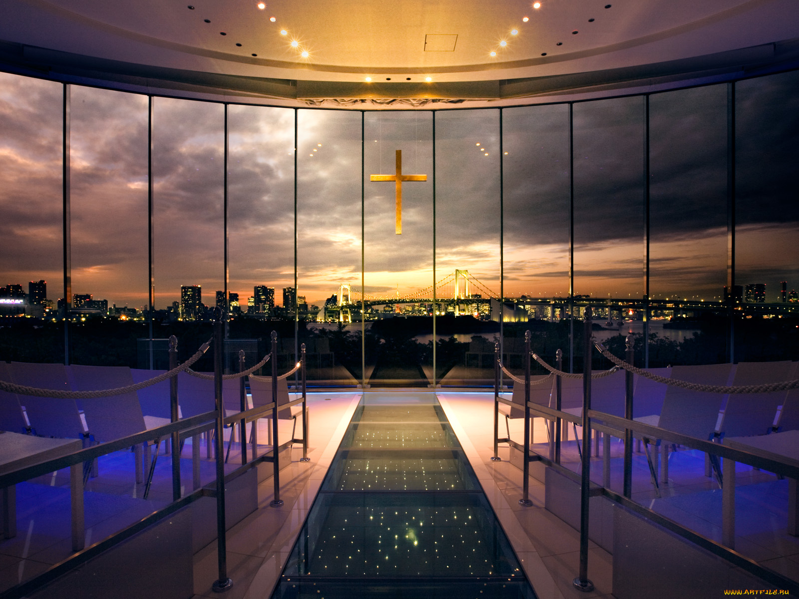 города, огни, ночного