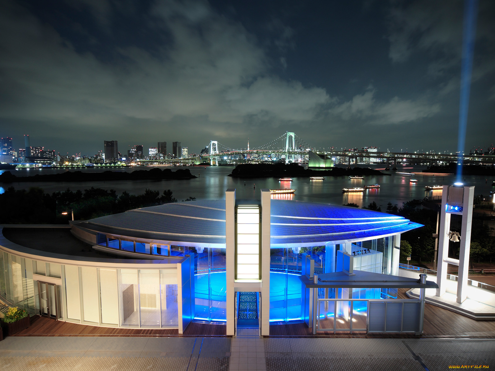 города, огни, ночного