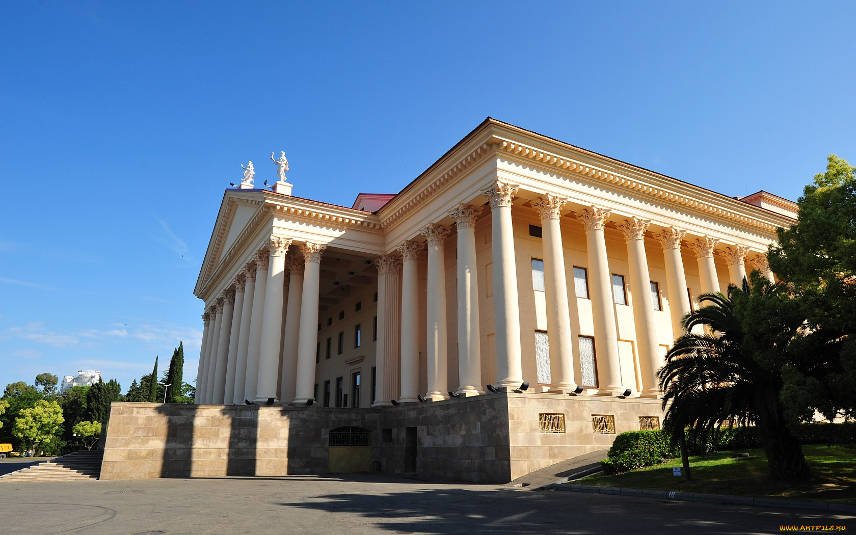 зимний, театр, сочи, города, здания, дома