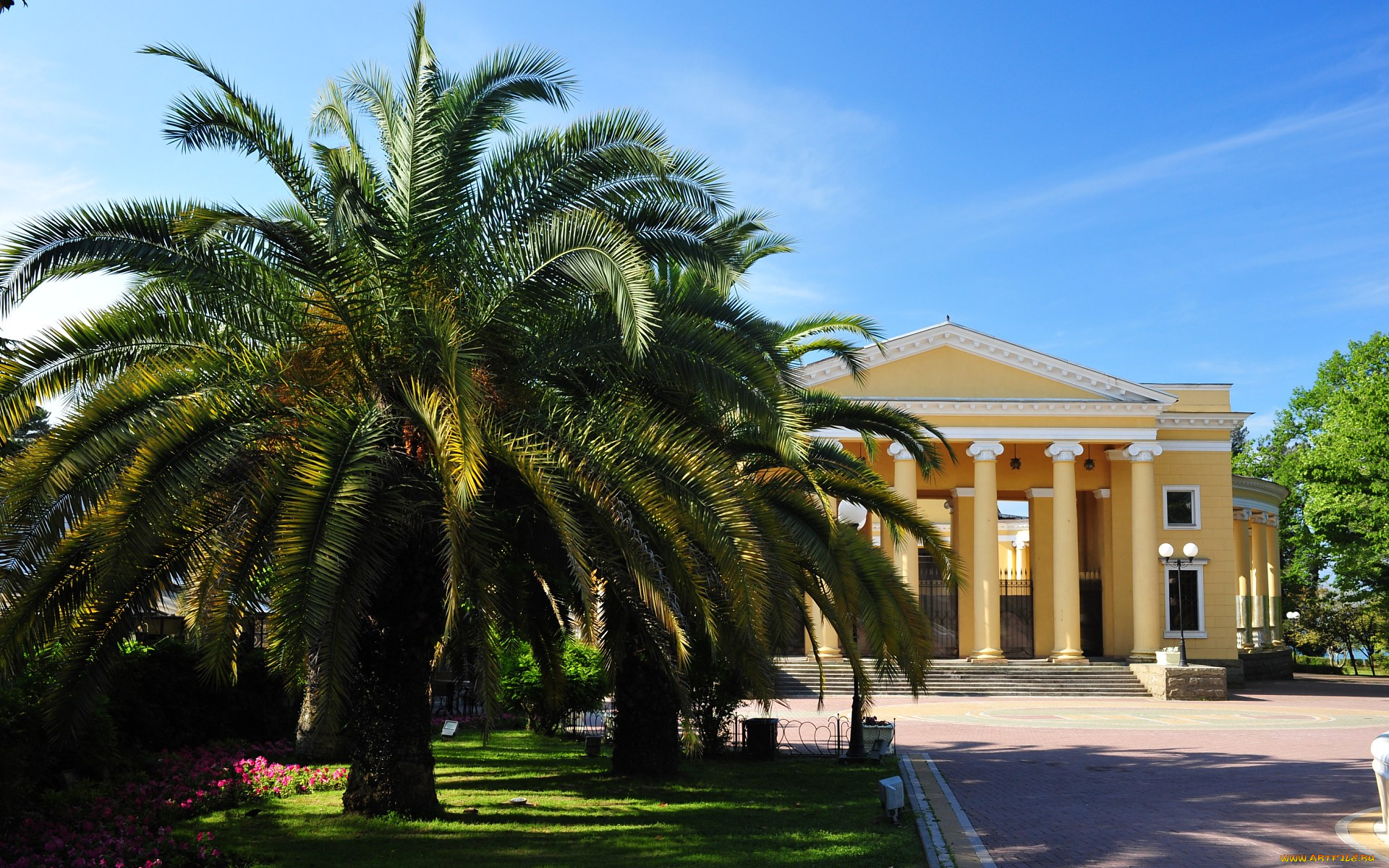 летний, театр, сочи, города, здания, дома