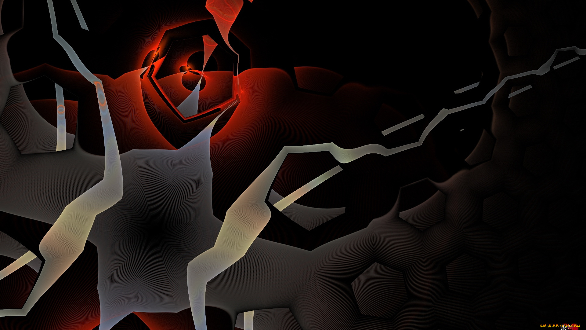 3д, графика, fractal, фракталы, абстракция, тёмный