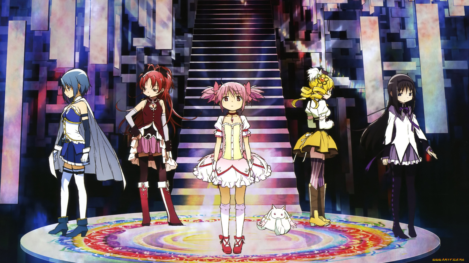 аниме, mahou, shoujo, madoka, magika, девушки