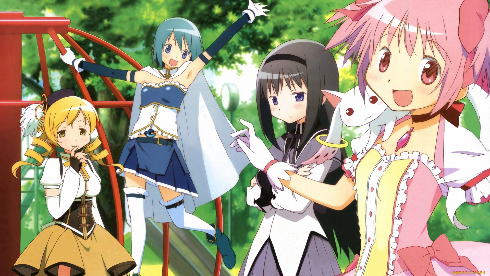 аниме, mahou, shoujo, madoka, magika, девушки