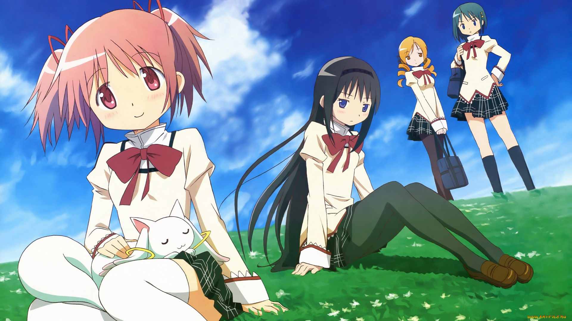 аниме, mahou, shoujo, madoka, magika, девушки