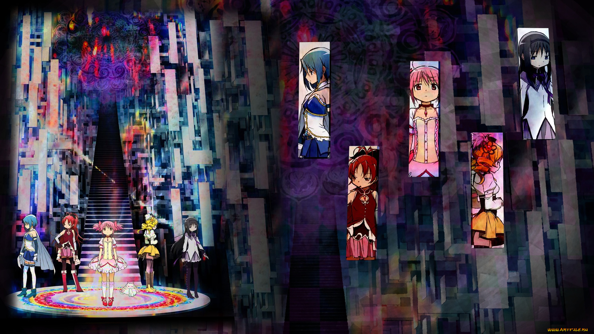 аниме, mahou, shoujo, madoka, magika, девушки